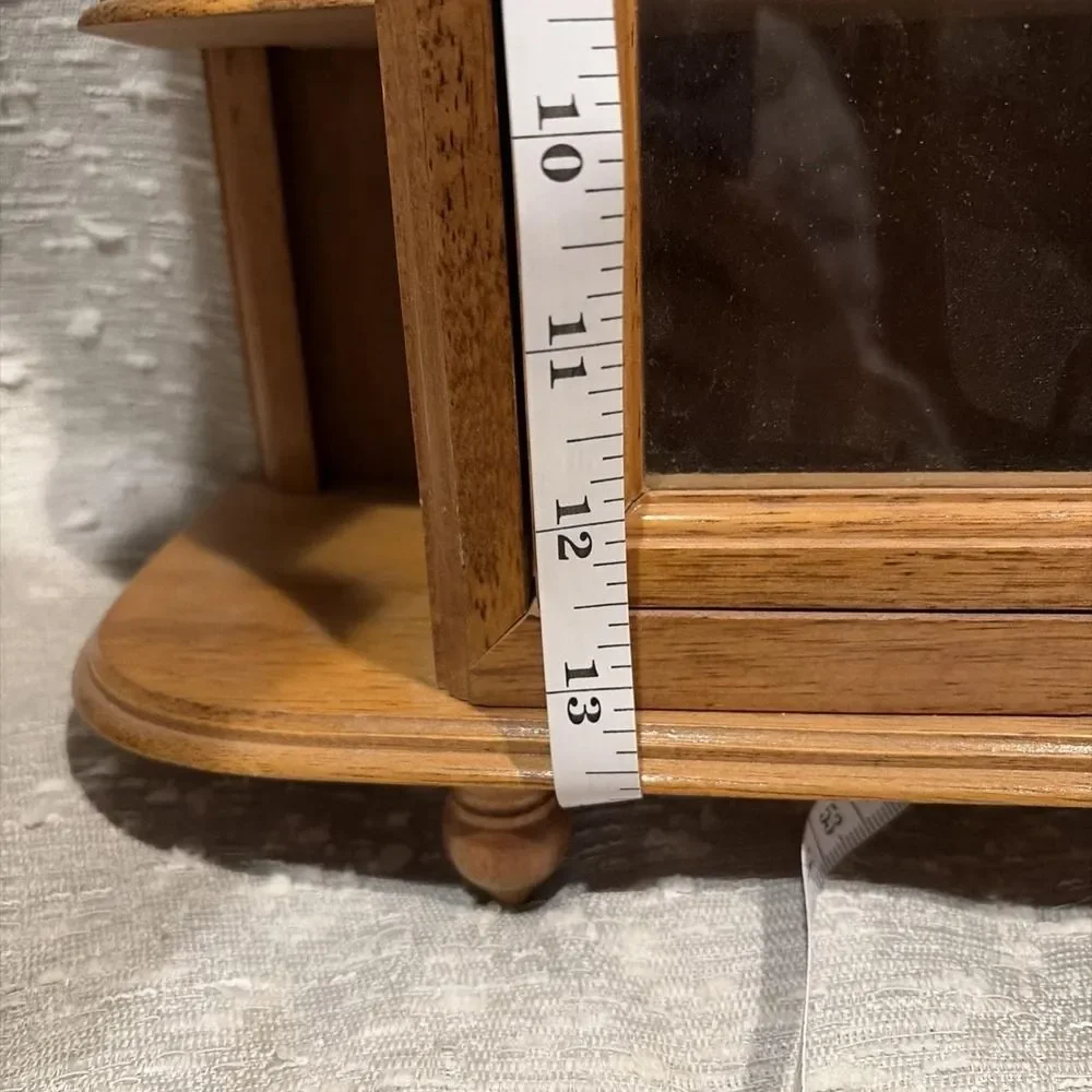 Wooden Curio Display Cabinet Vintage 16.5